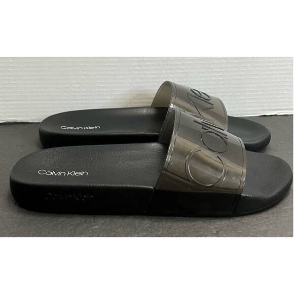 Calvin Klein Auster Black Slip-On Men Sandals Size 13M NWB - Picture 3 of 10